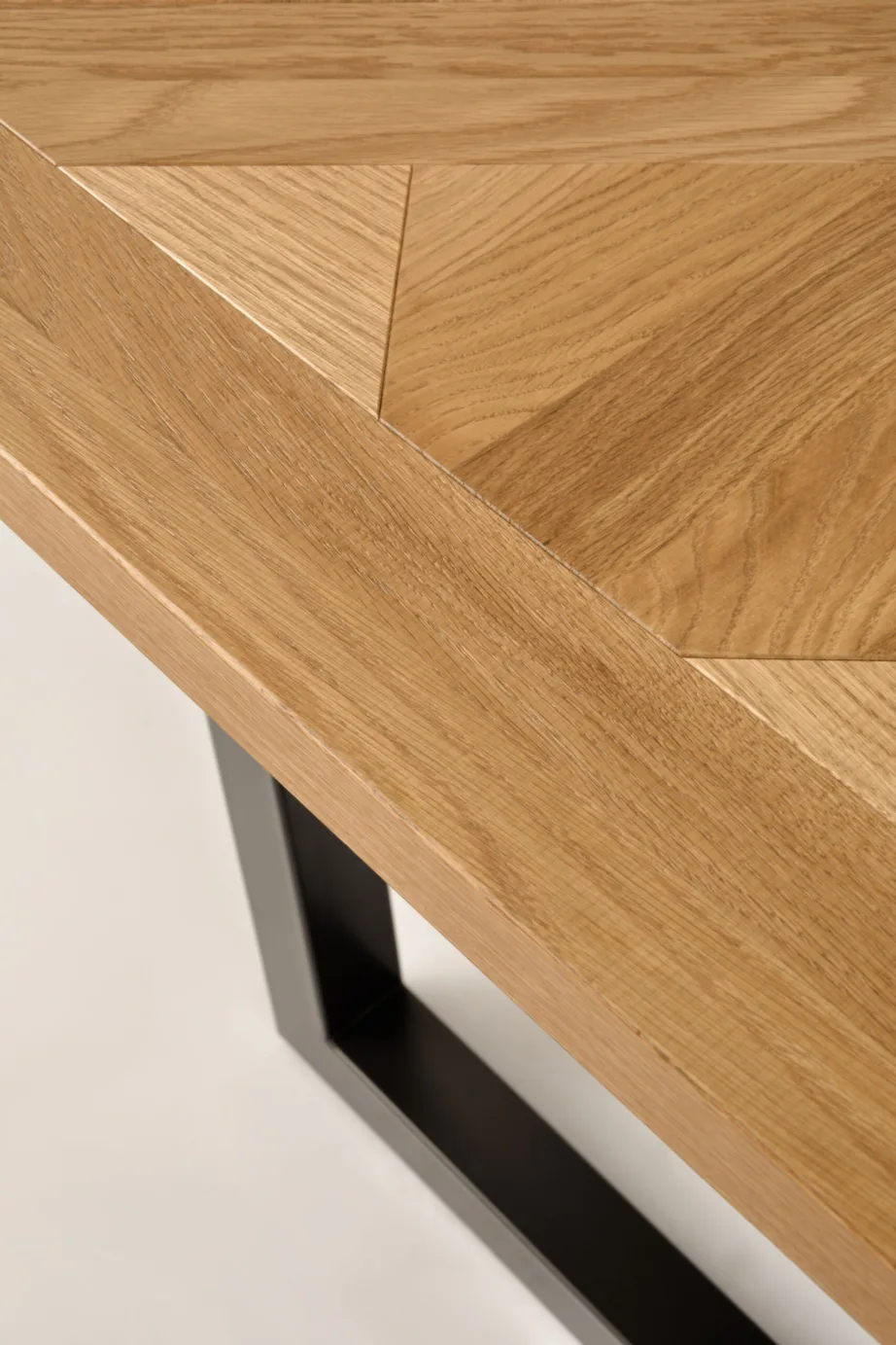 Pruun pikendatav söögilaud Indus IN01-1 158/203 cm, tammepuidust ja metallist – 15