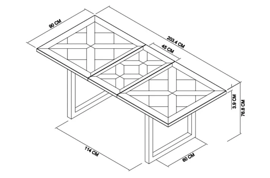 Pruun pikendatav söögilaud Indus IN01-1 158/203 cm, tammepuidust ja metallist – 17