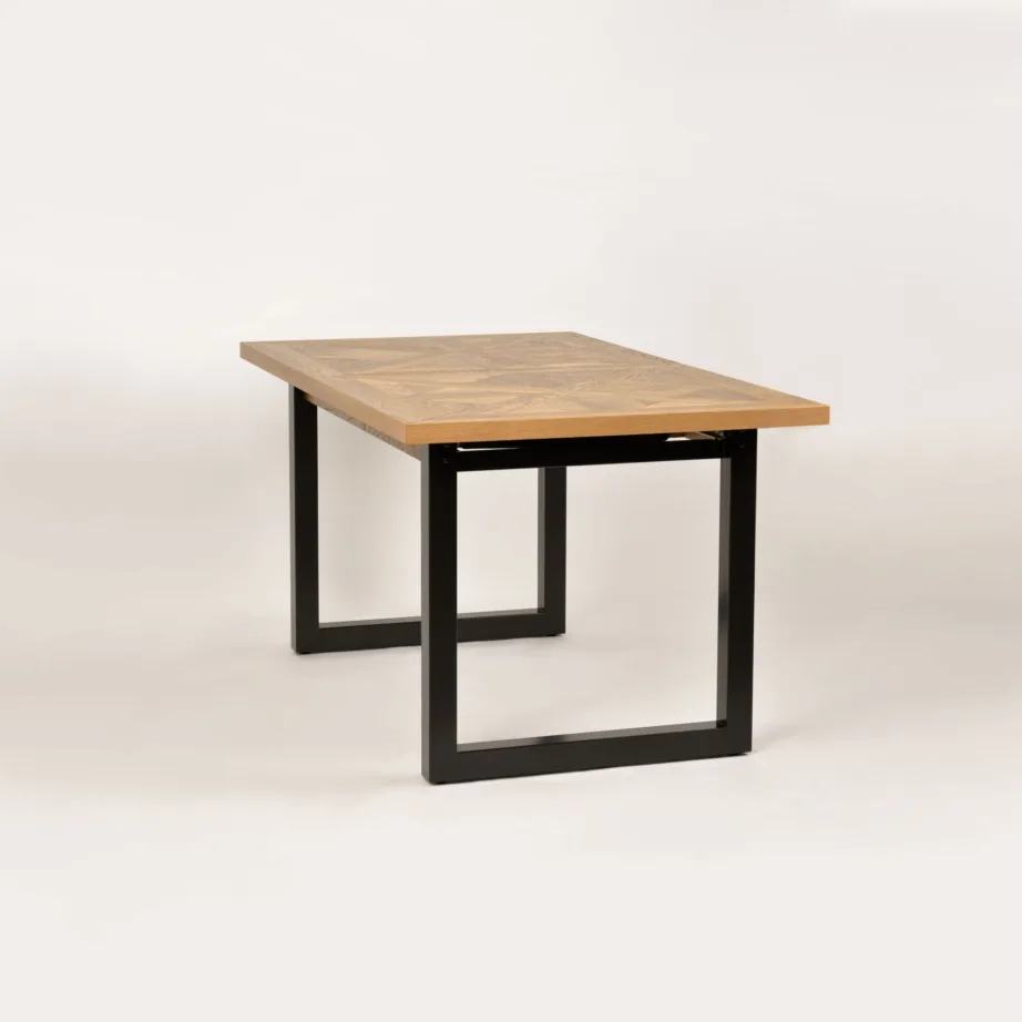 Pruun pikendatav söögilaud Indus IN01-1 158/203 cm, tammepuidust ja metallist – 4