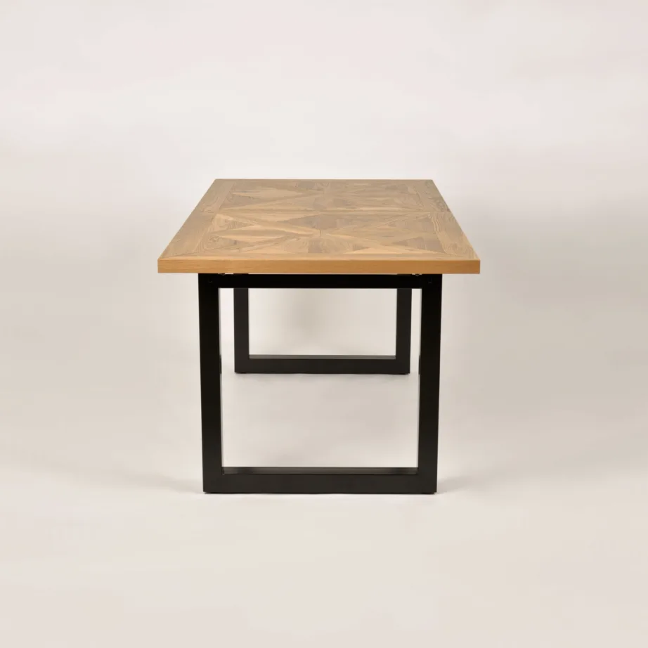 Pruun pikendatav söögilaud Indus IN01-1 158/203 cm, tammepuidust ja metallist – 5