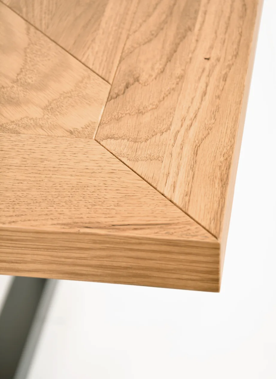 Pruun pikendatav söögilaud Indus IN01-2 190/240 cm, tammepuidust ja metallist – 14