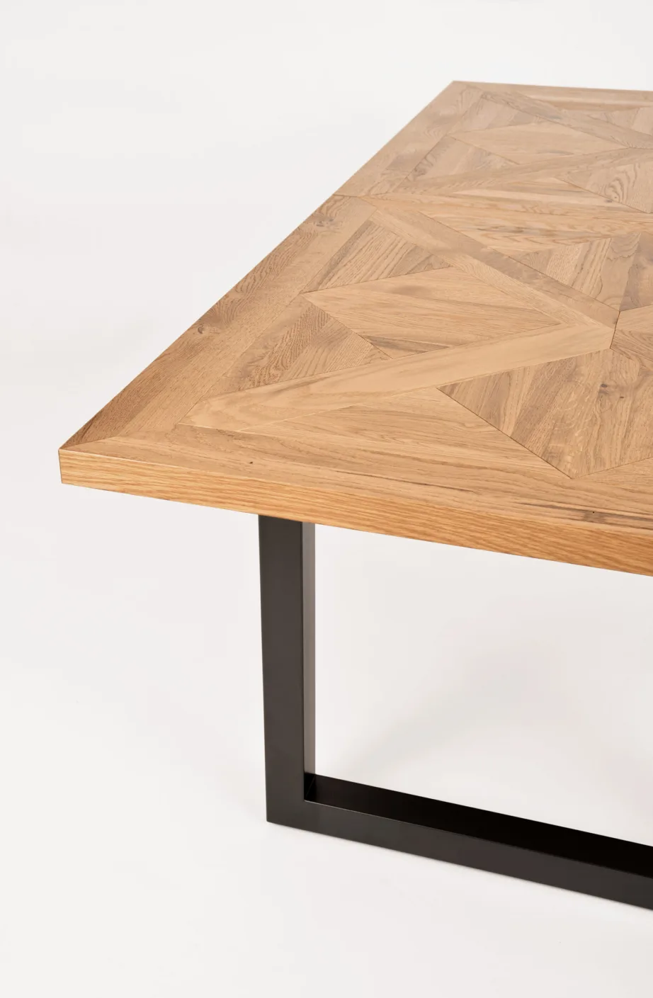 Pruun pikendatav söögilaud Indus IN01-2 190/240 cm, tammepuidust ja metallist – 15