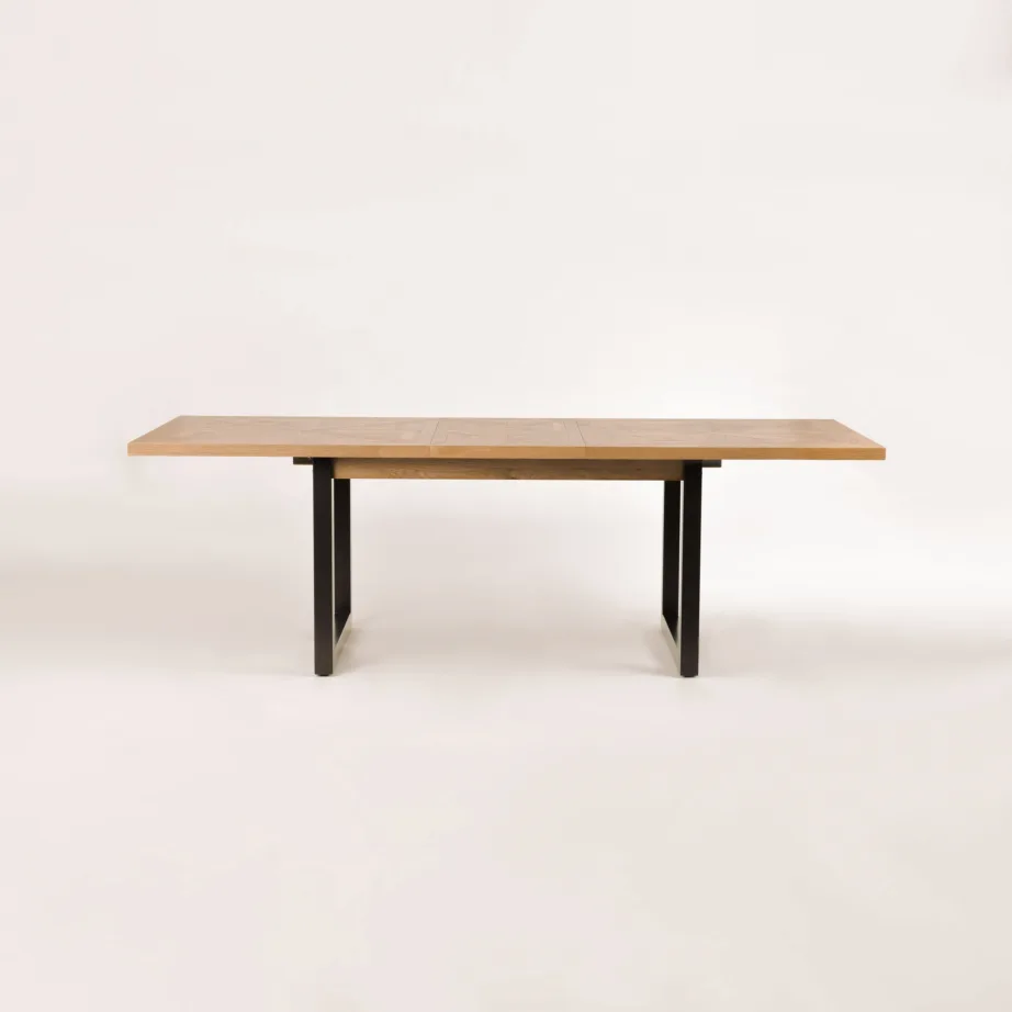 Pruun pikendatav söögilaud Indus IN01-2 190/240 cm, tammepuidust ja metallist – 3