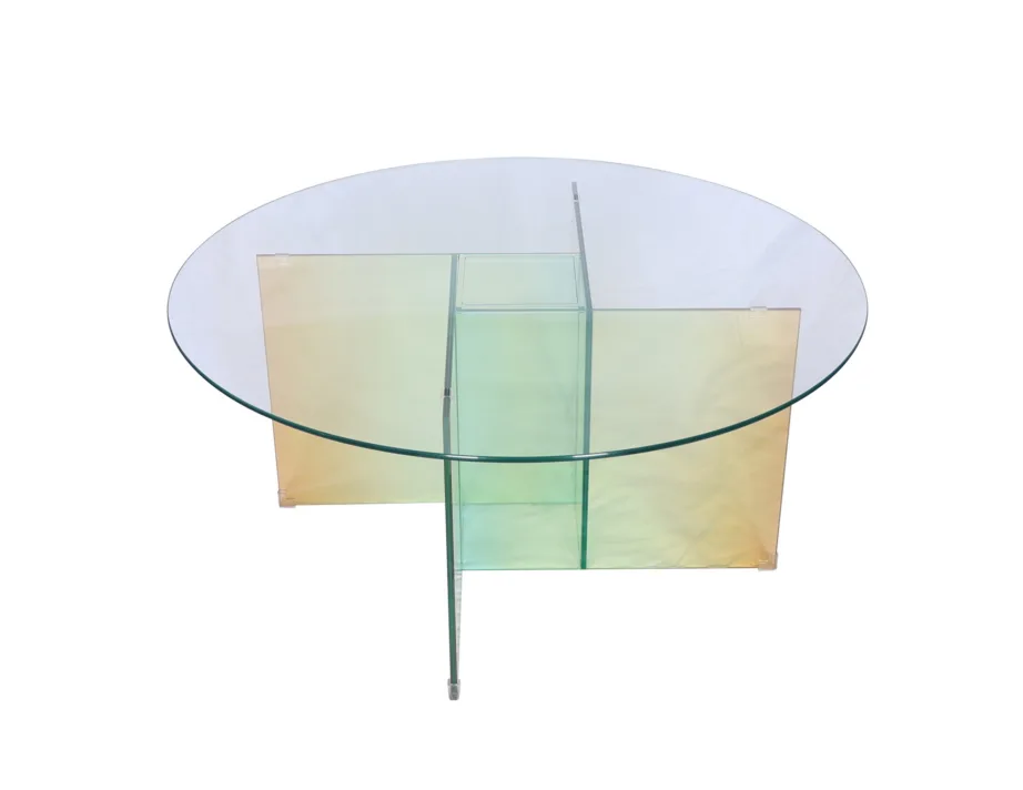 Mitmevärviline kohvilaud Modig M75-90, lamineeritud karastatud klaasist – 4
