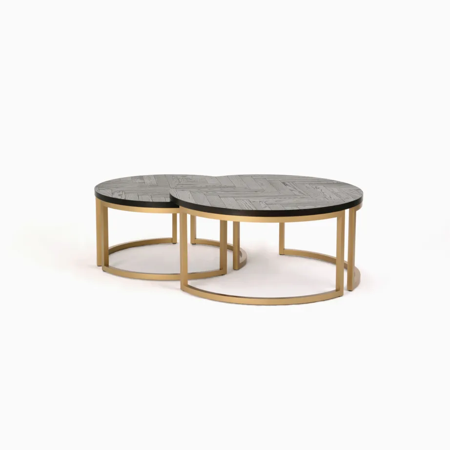 Must kohvilaudade komplekt Seville SEV07-0, tamme- ja pöögipuidust, MDF – 2