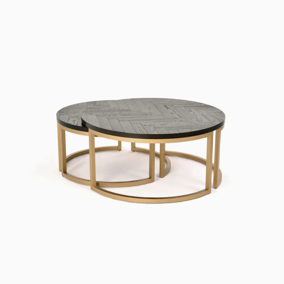 Must kohvilaudade komplekt Seville SEV07-0, tamme- ja pöögipuidust, MDF – 4