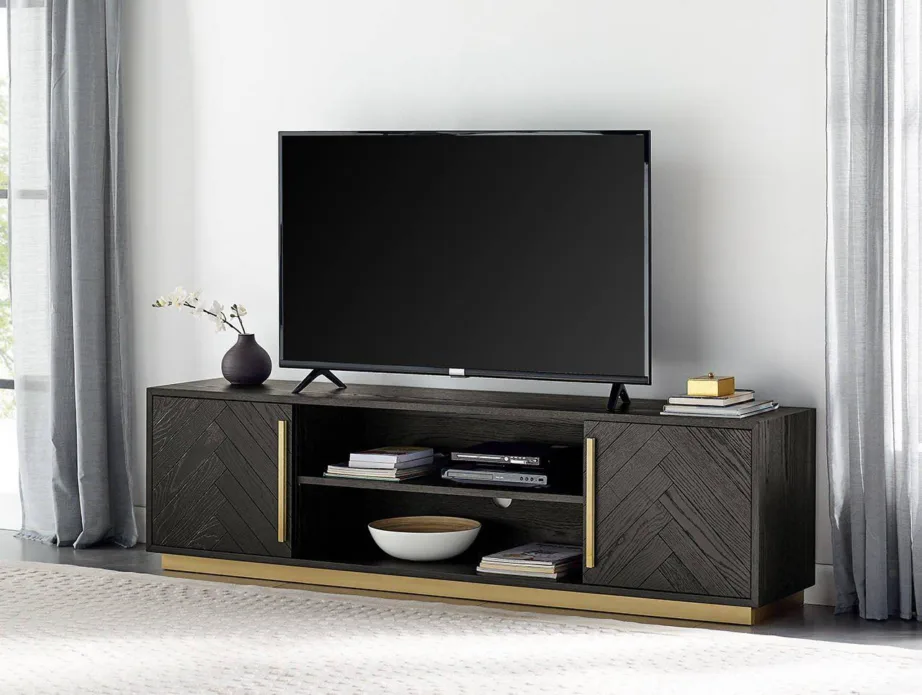 Must TV-alus Seville SEV25-2, tamme- ja pöögipuidust – 12