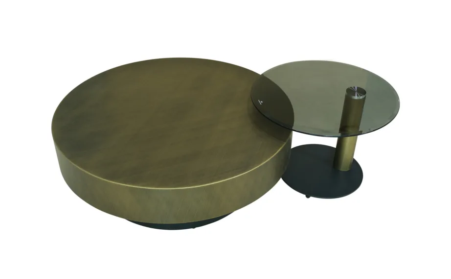 Kuldne kohvilaudade komplekt Modig M61, metallist alus, roostevaba teras ja klaas – 4