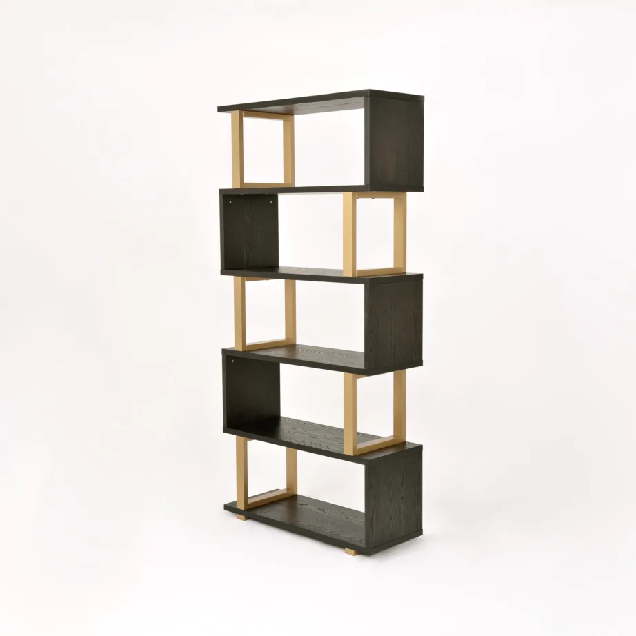 Must raamaturiiul Seville SEV27-4, tamme- ja pöögipuidust, MDF – 2