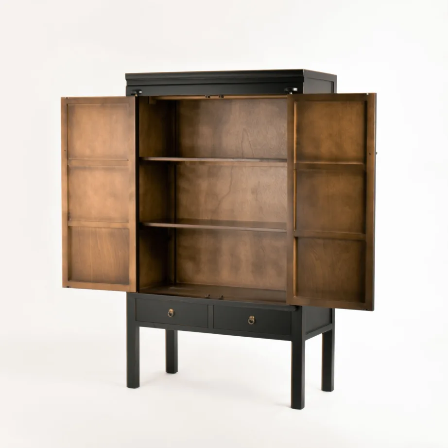 Must riidekapp Hamilton HT08, jalaka puidust – 2