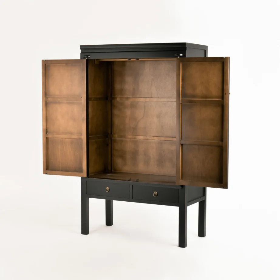 Must riidekapp Hamilton HT08, jalaka puidust – 3