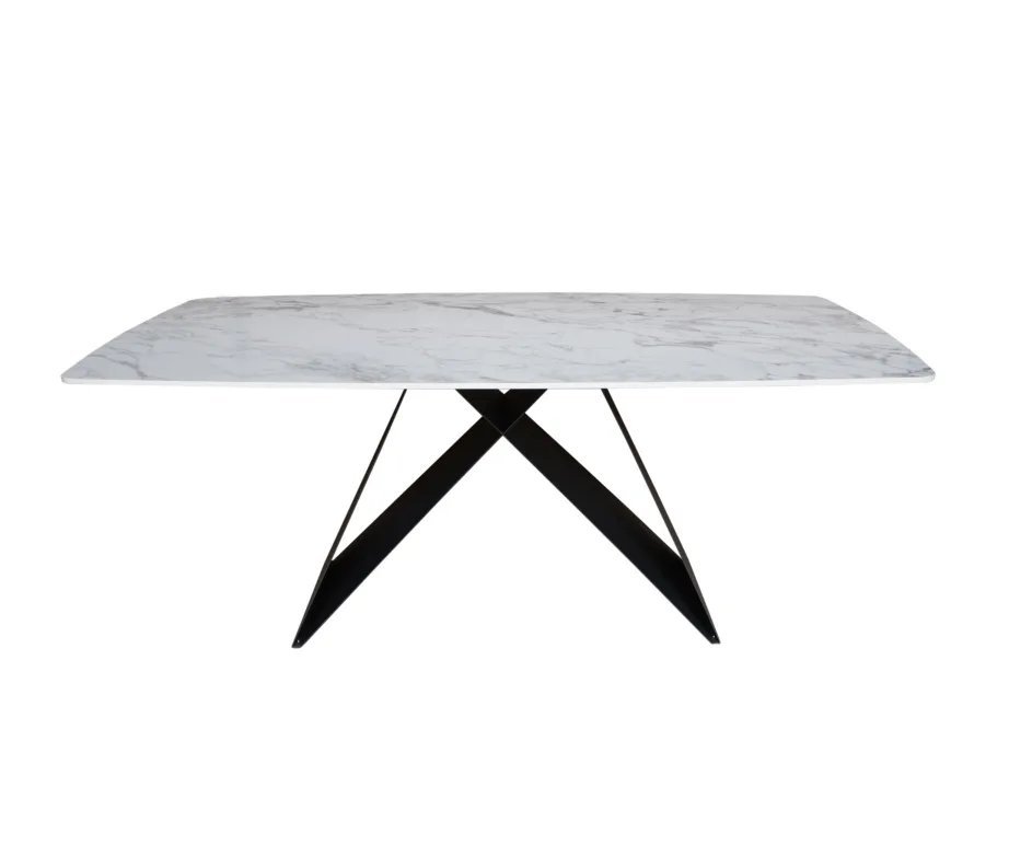 Must söögilaud Modig M10, metallist jalad, sünteetiline kivi – 2