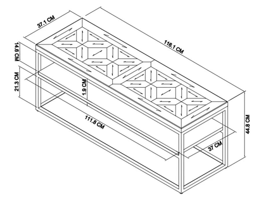 Pruun TV-alus Indus IN25-0, tamm, metall – 16
