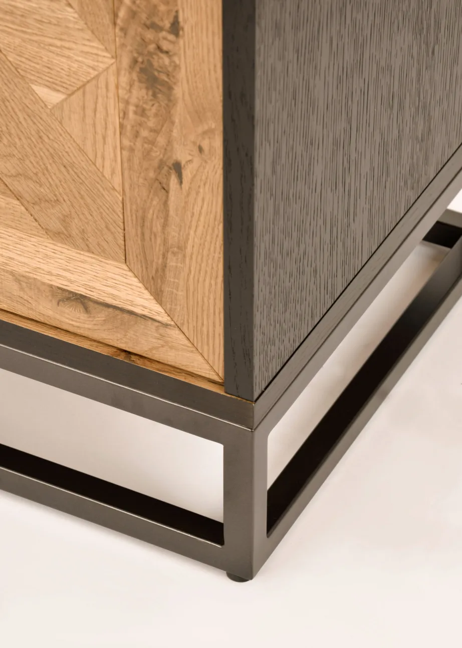 Must TV-alus Indus IN25-2, naturaalsest tammepuidust – 9