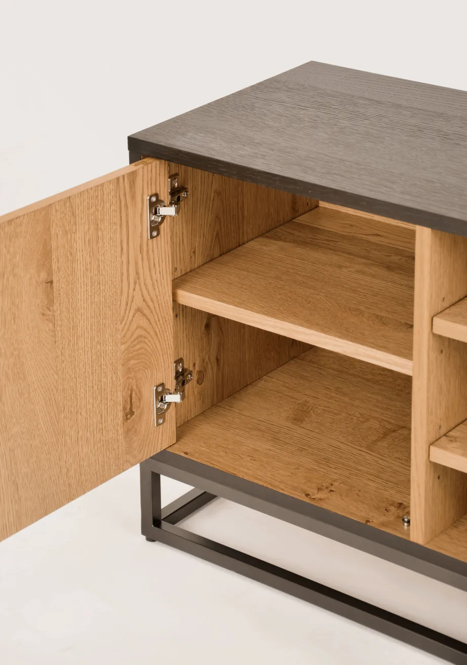 Must TV-alus Indus IN25-2, naturaalsest tammepuidust – 13