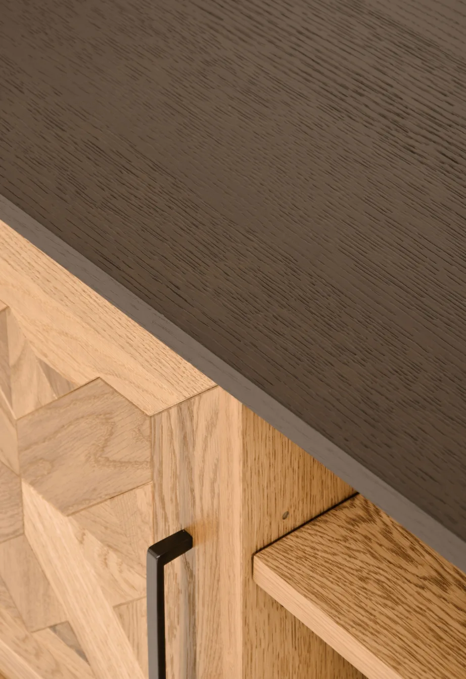 Must TV-alus Indus IN25-2, naturaalsest tammepuidust – 14