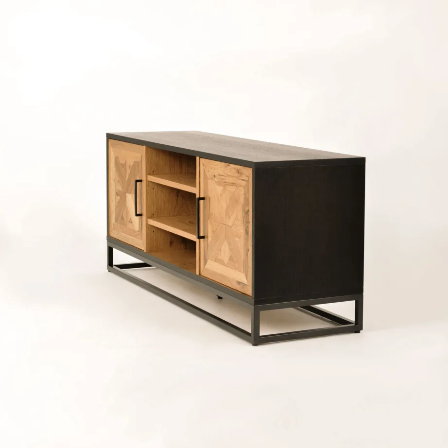 Must TV-alus Indus IN25-2, naturaalsest tammepuidust – 4