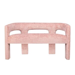 Pehme roosa polsterdatud pink Leith LET71BP