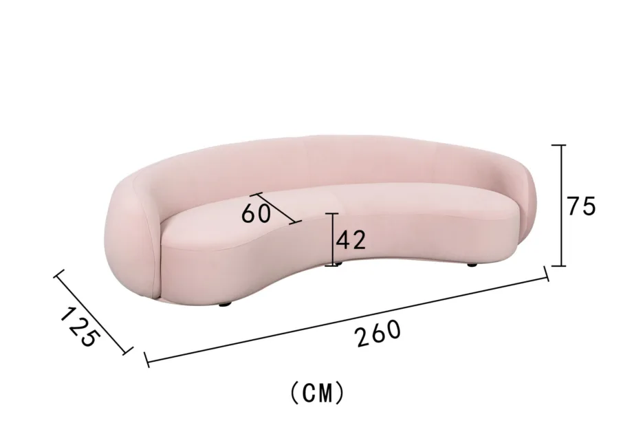 Pulberroosa diivan Nua N77-25, veluurkangast – 8