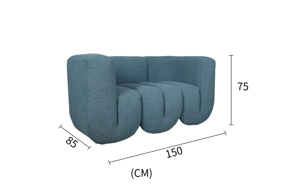 Sinine-hall-must Nua N88-150-10 diivan, chenille kangast – 8