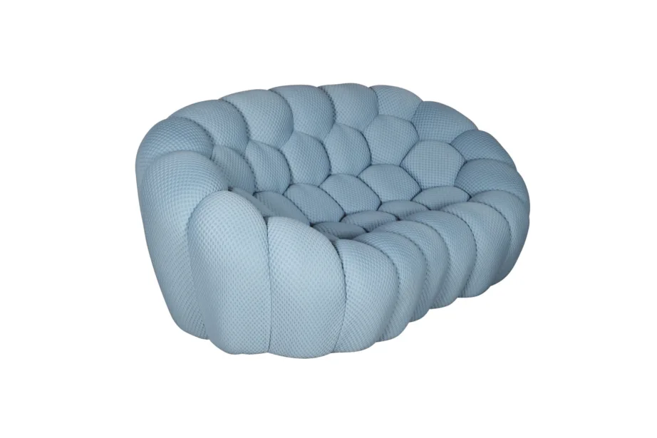 Sinihall diivan Nua N57-06,100% puuvill, puidust raam – 4
