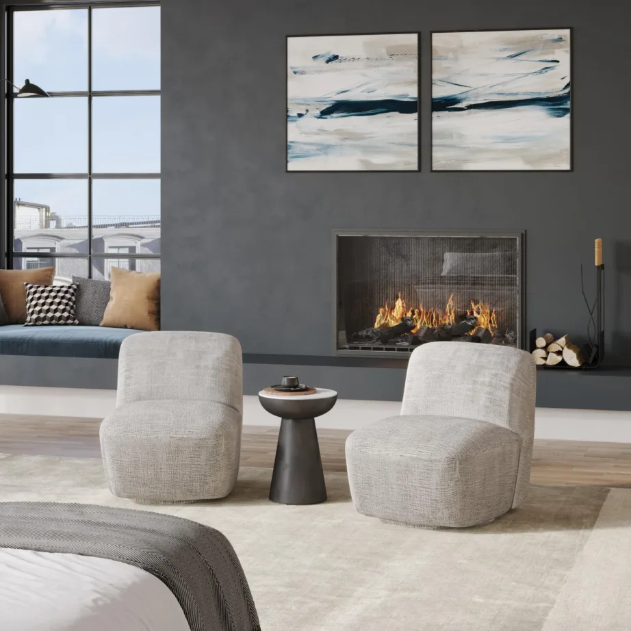 Beežikashall pöörlev tugitool Leith LET74G, 100% polüestrist – 9