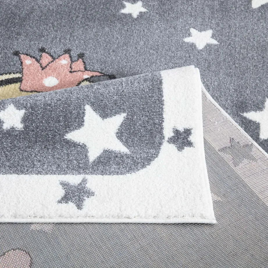Tähtedega printsessi vaip lastetuppa, halli tooni – 5