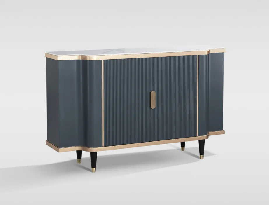 Tume grafiit kummut Stilig ST317, valge marmorist pealispind – 2