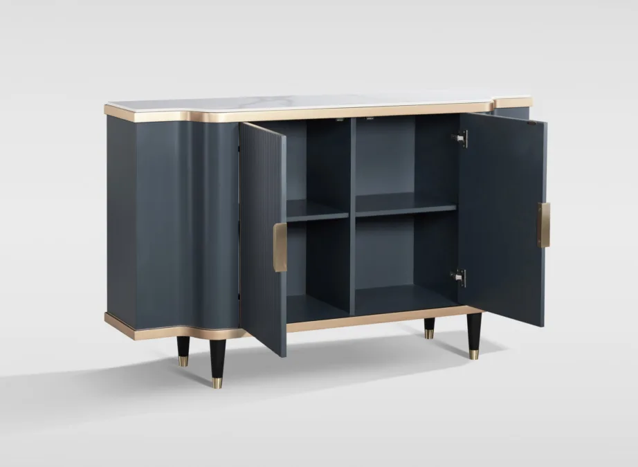 Tume grafiit kummut Stilig ST317, valge marmorist pealispind – 3