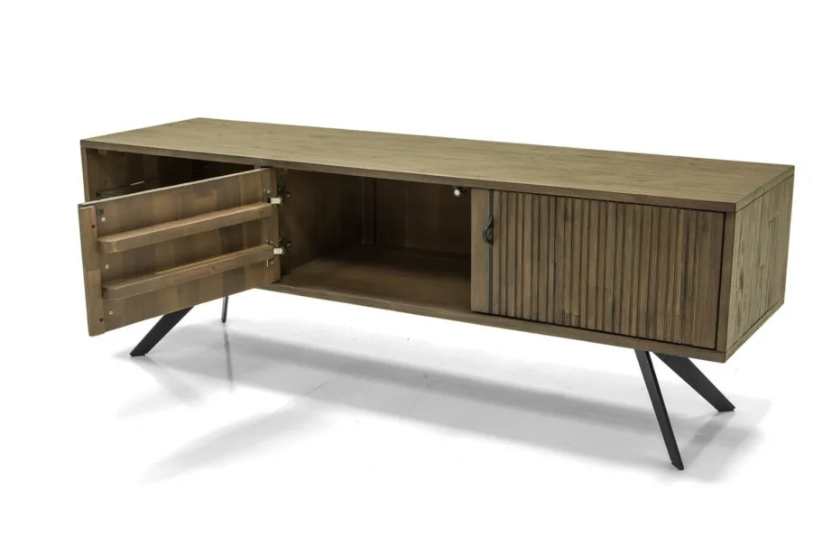 Tumepruun TV-alus Massa MASL01, akaatsiapuidust – 6