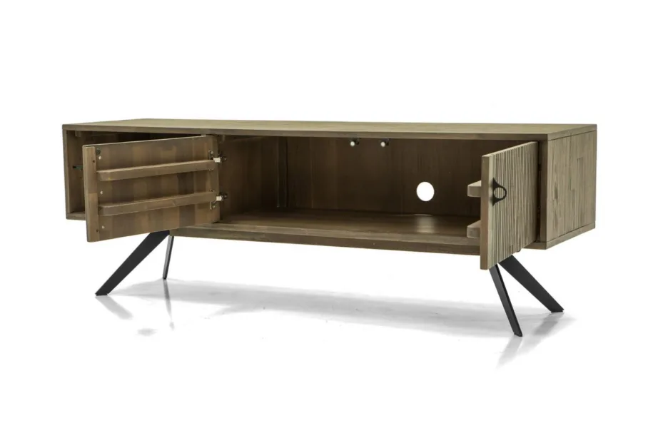 Tumepruun TV-alus Massa MASL01, akaatsiapuidust – 2