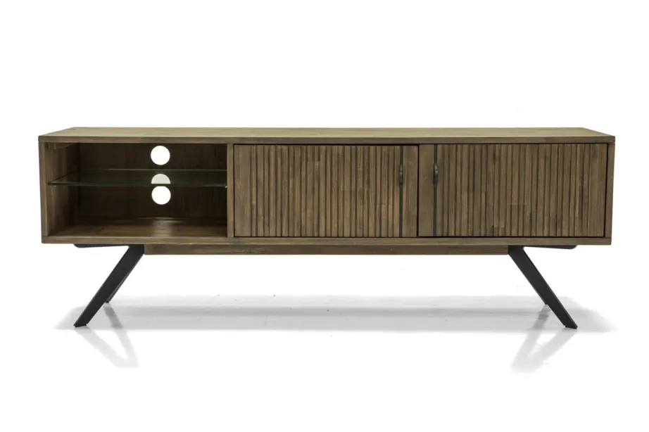 Tumepruun TV-alus Massa MASL01, akaatsiapuidust – 4