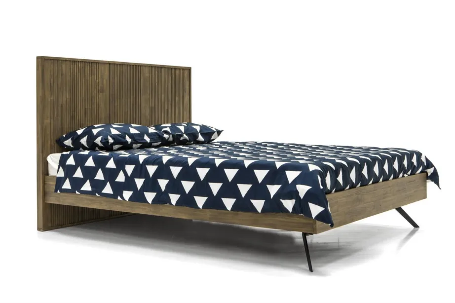 Tumepruun voodiraam Massa MASK01, akaatsiapuidust – 2