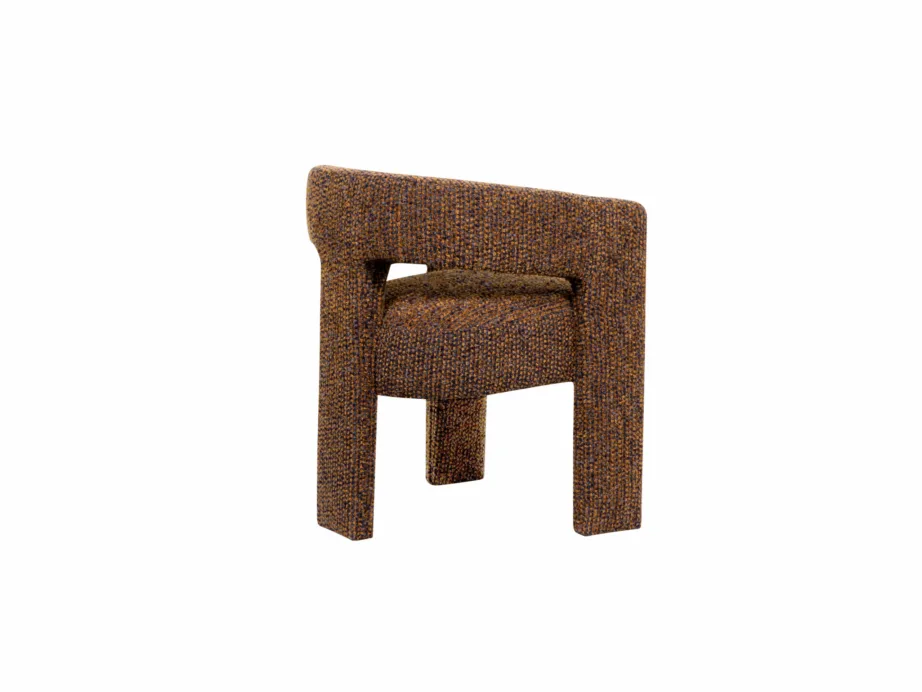 Pruun polsterdatud tool Leith LET71NC, puuvill ja polüester – 4