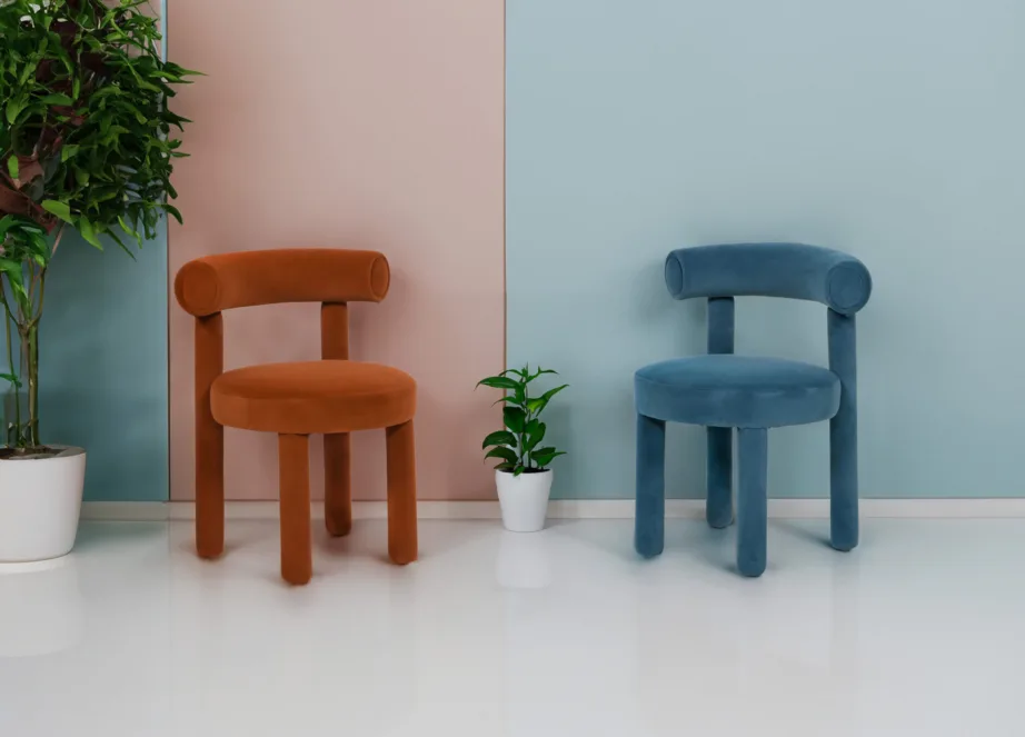 Sinine polsterdatud tool Leith LET77B, veluurkangast – 6