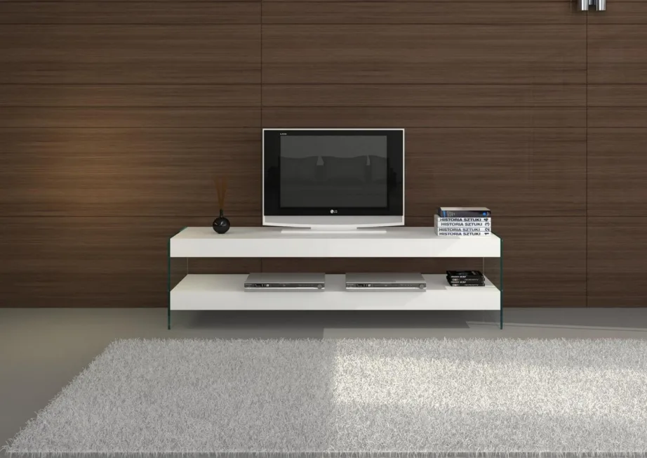 Valge kõrgläikega TV-alus Soho SH08, pulbervärvitud MDF – 3