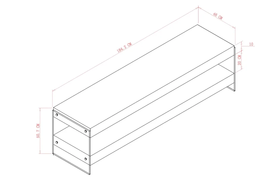 Valge kõrgläikega TV-alus Soho SH08, pulbervärvitud MDF – 5