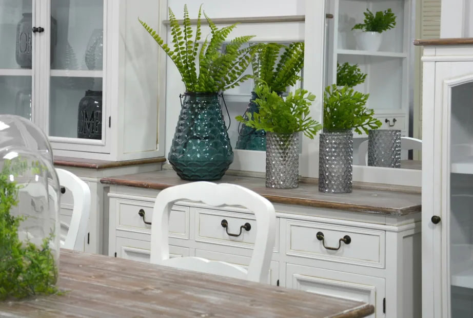 Valge vitriinkapp Rimini White RIW01, lehtpuu puidust – 9