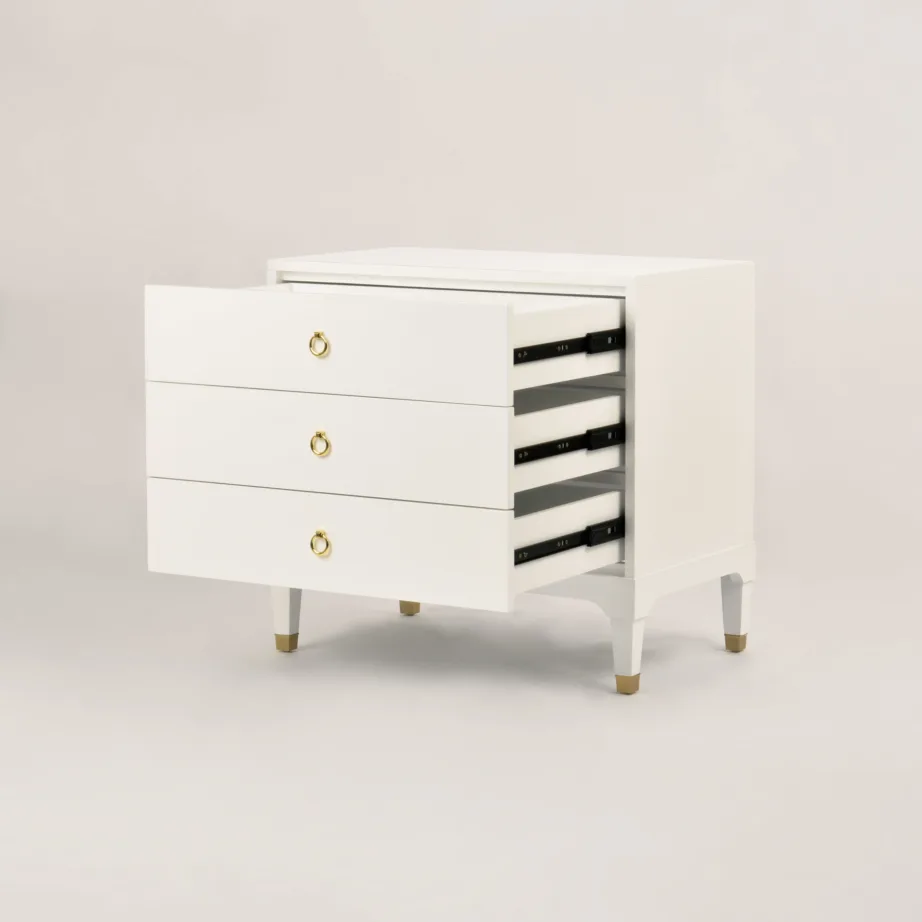 Valge öökapp Hamilton HT014, pekaanipuidust – 2