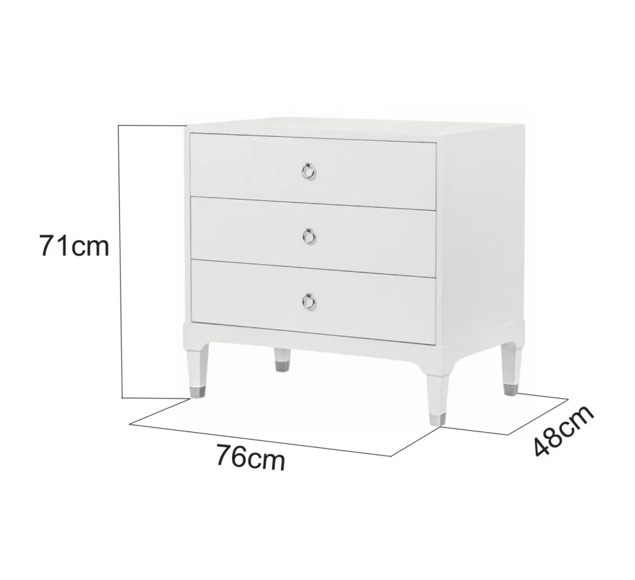 Valge öökapp Hamilton HT014, pekaanipuidust – 13