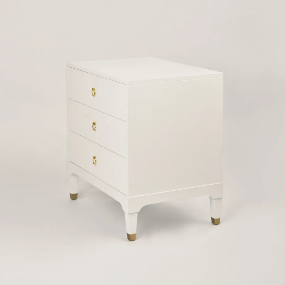 Valge öökapp Hamilton HT014, pekaanipuidust – 4