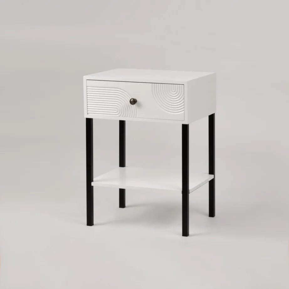 Valge öökapp Lyon LY01, lehtpuu, MDF