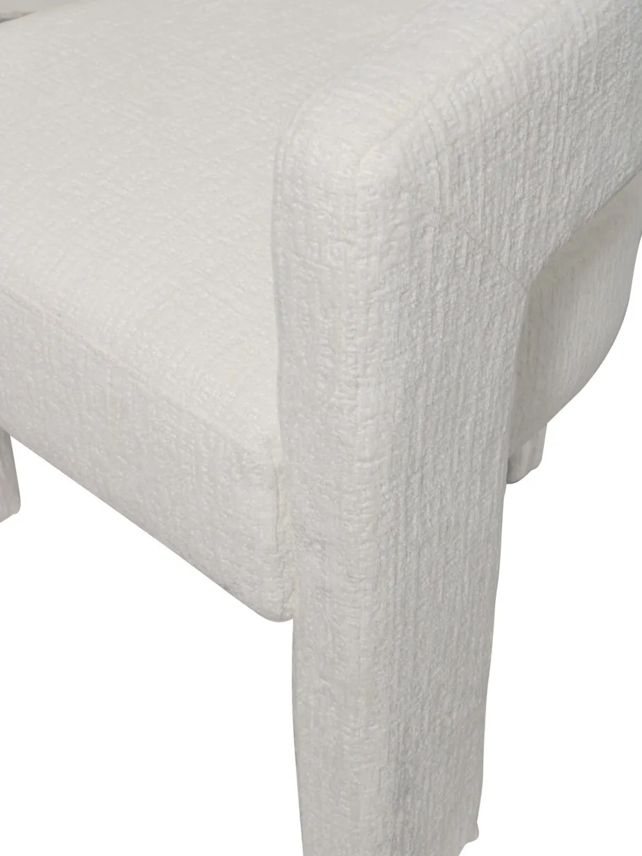 Valge polsterdatud tool Leith LET71W, 100% polüester – 6