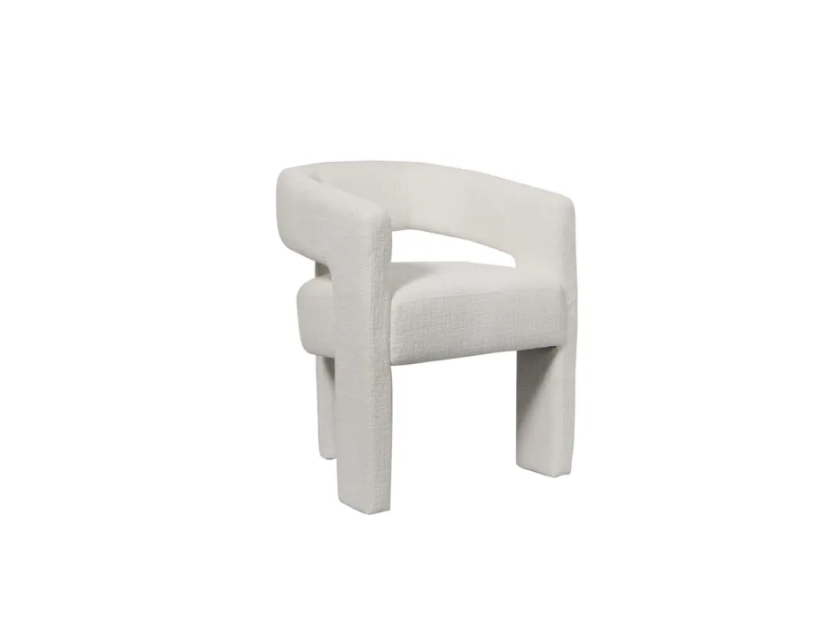 Valge polsterdatud tool Leith LET71W, 100% polüester – 2