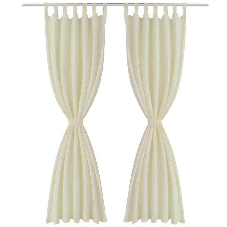 Aasadega mikrosatiinist kardinad 2 tk 140 x 245 cm kreemjasvalge