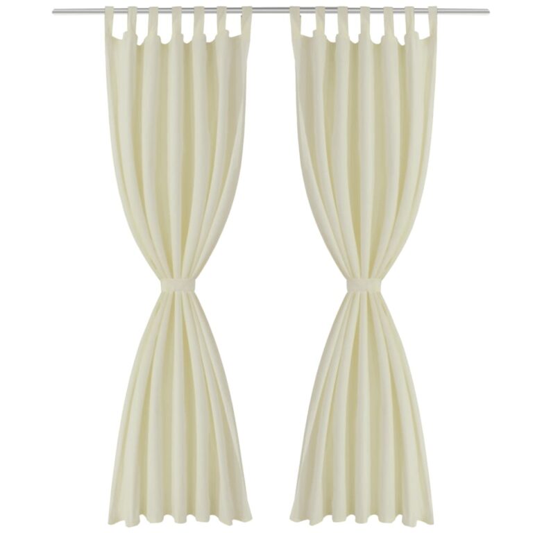 Aasadega mkrosatiinist kardinad 2 tk 140 x 225 cm kreemjasvalge