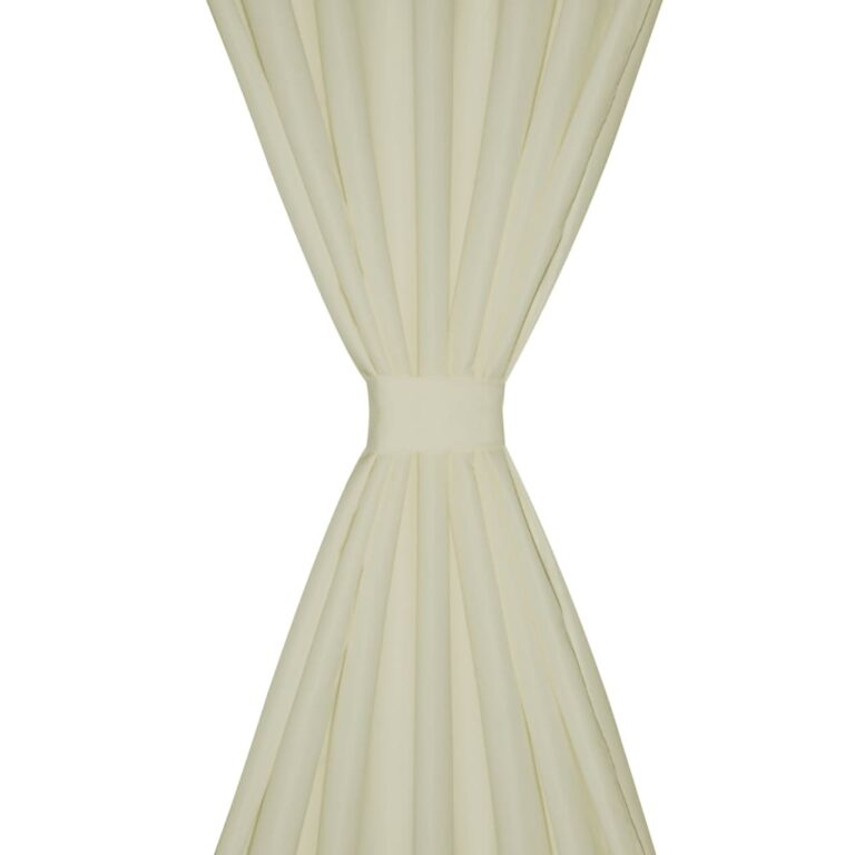 Aasadega mkrosatiinist kardinad 2 tk 140 x 225 cm kreemjasvalge
