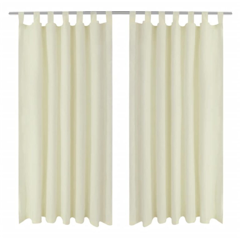 Aasadega mkrosatiinist kardinad 2 tk 140 x 225 cm kreemjasvalge