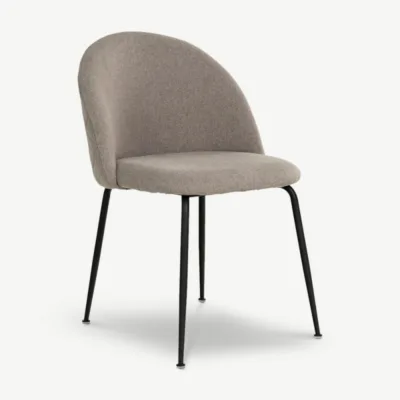 Hall Paris kangast söögitool mustade metalljalgade ja quilted mustriga seljatoega. Stiilne ja mugav tool modernsesse interjööri.