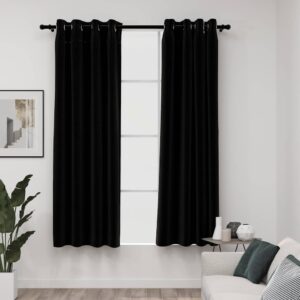 Linase välimusega pimendavad kardinad 2 tk must 140 x 175 cm